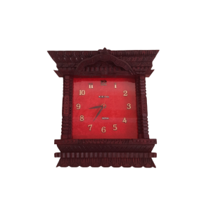 Traditional Handmade Nepali Wooden Watch 12x12 Inches 