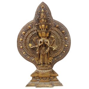 1000 Arm Avalokitesvara Statue Full Gold Plated Antique Finishing