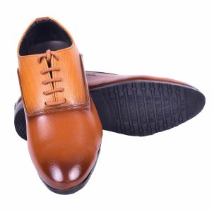 Brown Double Shaded Leather Shoes for Men