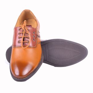 Brown Double Shaded Leather Shoes for Men