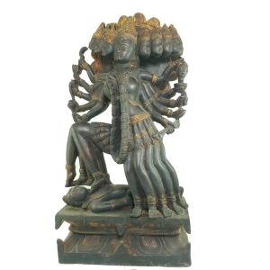 Statue of 10 Head 10 Legs Kali , Antique Finishing