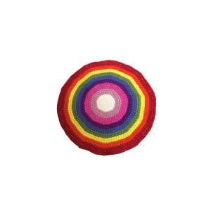 Handcrafted Rainbow Color Felt Ball Carpet – 100% New Zealand Wool, 98 cm Round, Eco-Friendly, and Multi-Color for Home/Office Décor