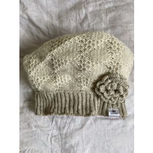 White Knitted Floral Slouch