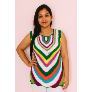 Colourful crochet handmade tops for summer