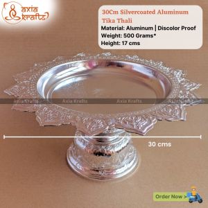 30 CM Silvercoated Aluminium Tika Thali