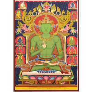 Newari Paubha of Amoghassiddhi Buddha with 24k Gold