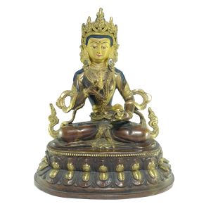 Old Stock , Tibetan Statue of Vajrasattva, Patly Gold Plated and Painted Face , Last Piece
