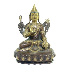  Old Stock , Tibetan Statue of Tsongkhapa, Patly Gold Plated and Painted Face , Last Piece