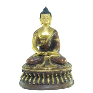  Old Stock , Tibetan Statue of Amitabha Buddha, Patly Gold Plated and Painted Face , Last Piece