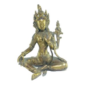  Old Stock , Tibetan Statue of Green Tara, Full Fire Gold Plated , Last Piece