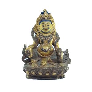  Old Stock , Tibetan Statue of Yellow Jambala , Patly Gold Plated and Painted Face , Last Piece
