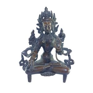  Old Stock , Tibetan Statue of White Jambala, Chocolate Oxidized , Last Piece