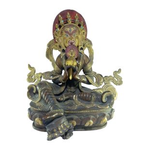  Old Stock , Tibetan Statue of Wrathful Tara -One of 21 Tara, Partly Gold Plated and Painted face , Last Stock