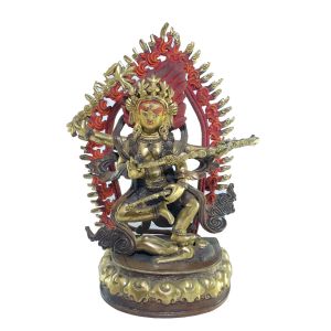 Old Stock , Tibetan Statue of Kurukulla, Partly Gold Plated Partly Gold Gilded , Painted Face , Last Piece