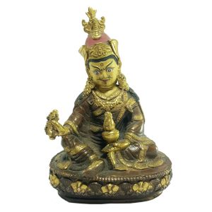  Old Stock Statue of Padmasambhava Partly Gold Plated , Painted Face Missing Katwanga 