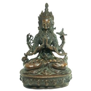  Old Stock Statue of Chenrezig Oxidized , Last Piece 