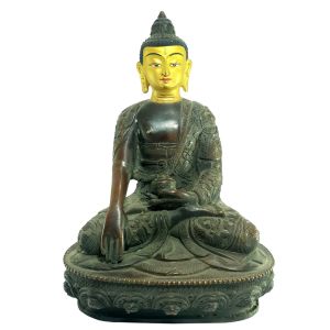  Old Stock Statue of Shakyamuni Buddha with hand Carving Oxidized , Painted Face Last Piece 