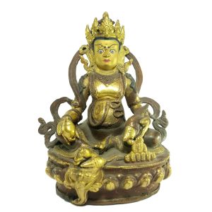  Old Stock Statue of Yellow Jambala Partly Gold Plated , Painted Face, Last Piece 