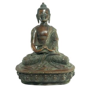  Old Stock Statue of Amitabha Buddha with Hand carving Oxidized , Last Piece 