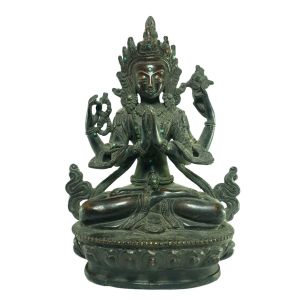 Old Stock Statue of Chenrezig Oxidized , Last Piece 