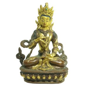  Old Stock Statue of Vajrasattva Partly Gold Plated , Painted Face, Last Piece 