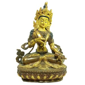  Old Stock Statue of Vajrasattva Partly Gold Plated , Painted Face
