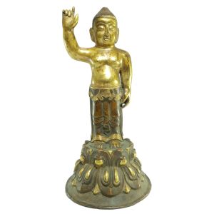  Old Stock Statue of Siddhartha Gautama, Baby buddha Partly Gold Plated , Last Piece 