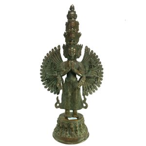Old Stock Statue of Sahasrabhuja Avalokiteswara, 1000 Arms Lokeshvara Oxidized , Last Piece