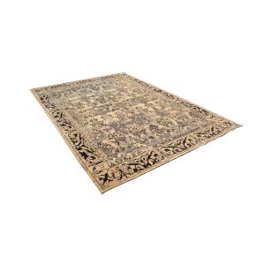 Nepali Handmade Woolen Abstract Carpet , 100knots , Color Code Grey + Silk 