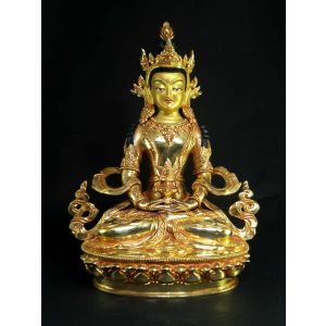 Statue of Aparmita Full Gold Plated , Painted Face