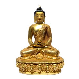  Monastery Quality Statue of Amitabha Buddha , Full Gold Plated , Painted Face 