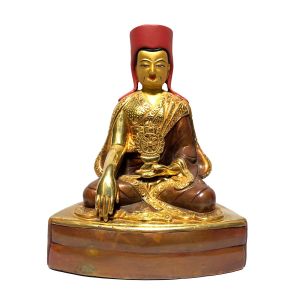  Monastery Quality Statue of guru Partly Gold Plated , Painted Face 