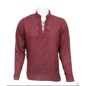 Nepali Handmade Cotton Kurta , Maroon Dying 