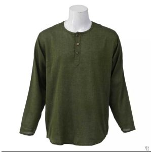 Nepali Handmade Cotton Kurta , Army Green Dying 