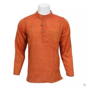 Nepali Handmade Cotton Kurta , Orange Dying 
