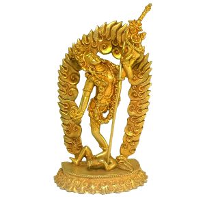 Nepali Small Statue Of Vidyadhari , Full Gold Plated 