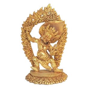 Nepali Small Statue Of Vajrapani , Full Gold Plated 