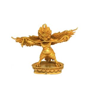 Nepali Small Statue Of Garuda , Full Gold Plated 
