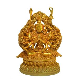 Nepali Small Statue Of Chandi , Full Gold Plated 