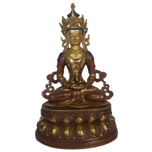 Statue of Parmita Partly gold Plated , Painted Face