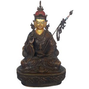 Statue of Padmasambhava, Oxidised , Painted Face 