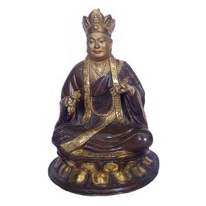  30 + year Old , Statue of karmapa, Partly Gold plate 