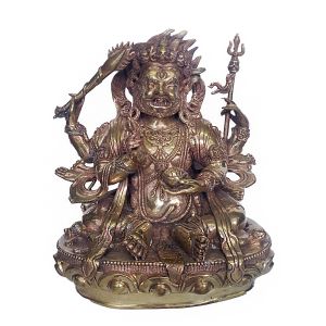  HQ , Sitting Mahakala Statue, Kalu Awale Copy , Glossy, Without Patina Finishing 