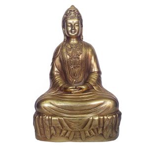 Rare Japanese Style Amitabha Buddha, Full Fire gold Plated 