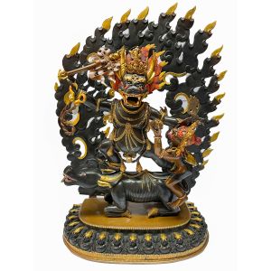  HQ , Nepali Statue Of Yamantaka, Patly Gold Plated 