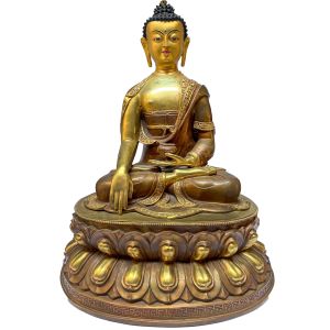  Old Stock , Nepali Statue Of Shakyamuni Buddha, Partly Gold Plated 