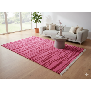 Modern Pink Hand-Knotted Nepali Carpet - Wool, 170cm x 240cm (5.58 x 7.87 ft)