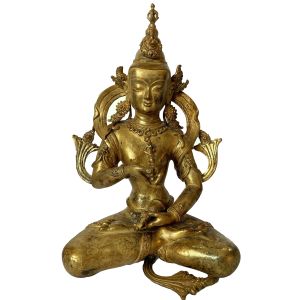 Nepali Statue Of VajraSattva, Copper Gold Plated , Antique Finishing