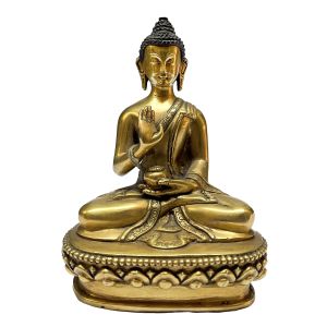Nepali Statue Of Amoghasiddhi Buddha, Full Gold Plated