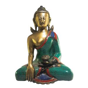 Statue of Shakyamuni Buddha with Real Stone Setting , Better Work
